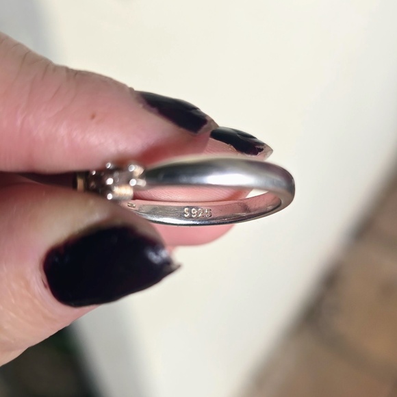 Vintage Genuine Lemon Quartz and CZ Ring in Sterling Silver- US Size 8 1/2 - Picture 9 of 9